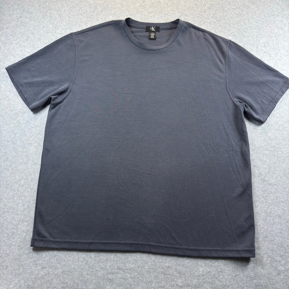 Calvin Klein Mens XXL Gray Textured Modal Blend Short Sleeve Crewneck T-Shirt - Picture 1 of 7